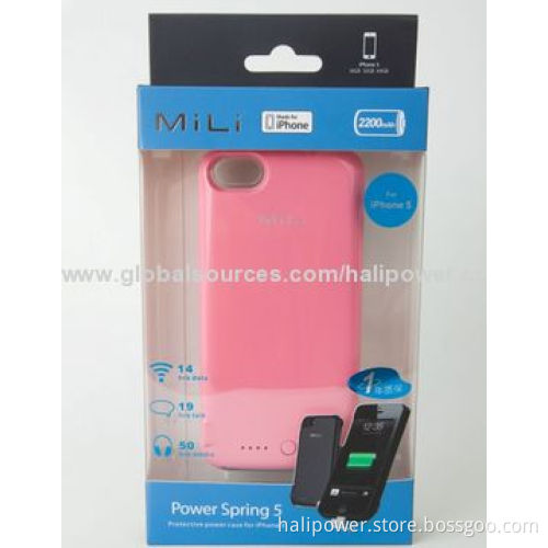Battery Case for iPhone 5, 2,200mAh Capacity with CE, ROHS